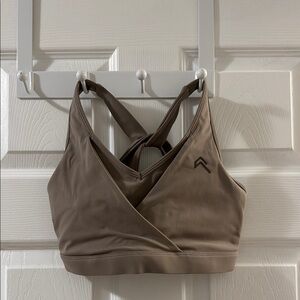 Oner Active Women's Taupe Cross-Back Sports Bra